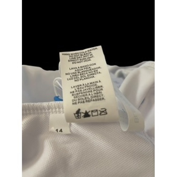 Bleu Rod Beattie One Piece Swimsuit Lace Up Cut Out White Size 14 - Picture 4 of 6